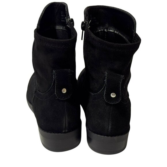 NEW Very Volatile Los Angeles Jericho Sz 8 Black Suede Leather Booties Side Zip - Picture 6 of 12